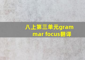 八上第三单元grammar focus翻译